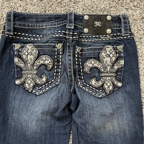 Miss Me Skinny Jeans, Women's size 25, Rhinestones, Special Stitching - Picture 4 of 15